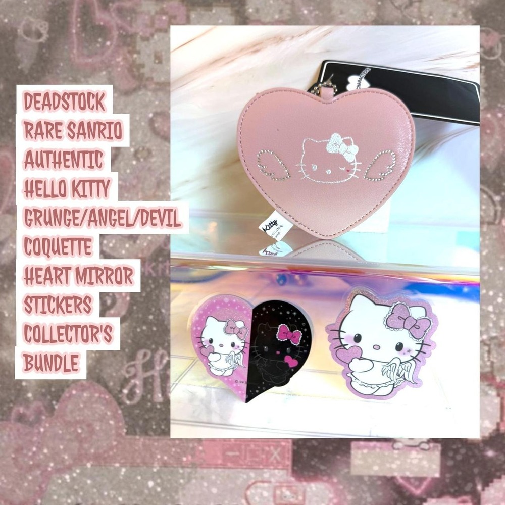 RARE INSANE SANRIO ANGEL/DEVIL COQUETTE MIRROR STICKER SET DEADSTOCK